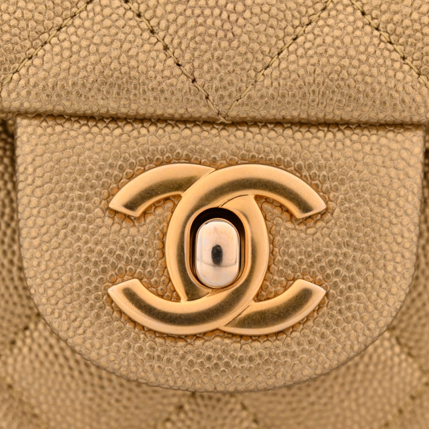 Chanel Metallic Caviar Quilted Mini Top Handle Rectangular Flap Gold 11 of 12
