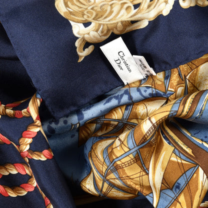 Christian Dior Silk Ship Square Scarf 3 of 3