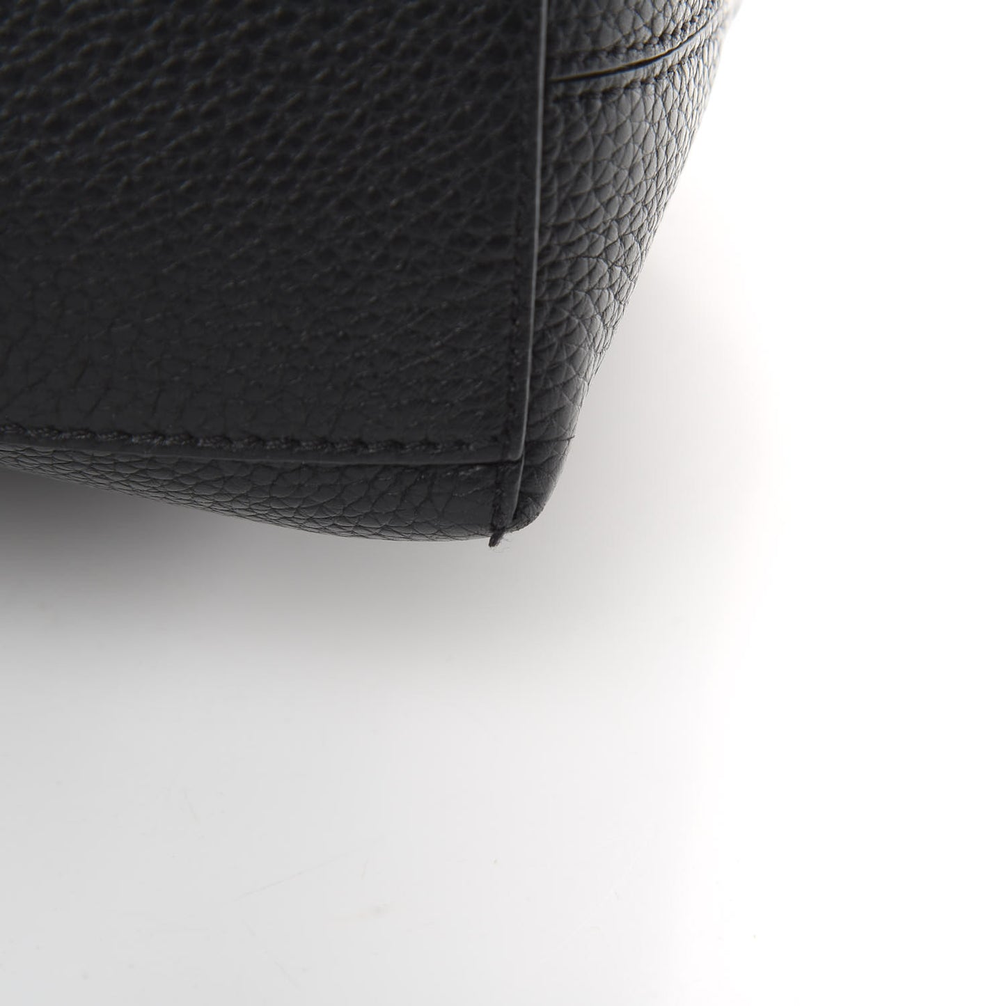 Grained Calfskin Small Rockstud Shoulder Tote Black