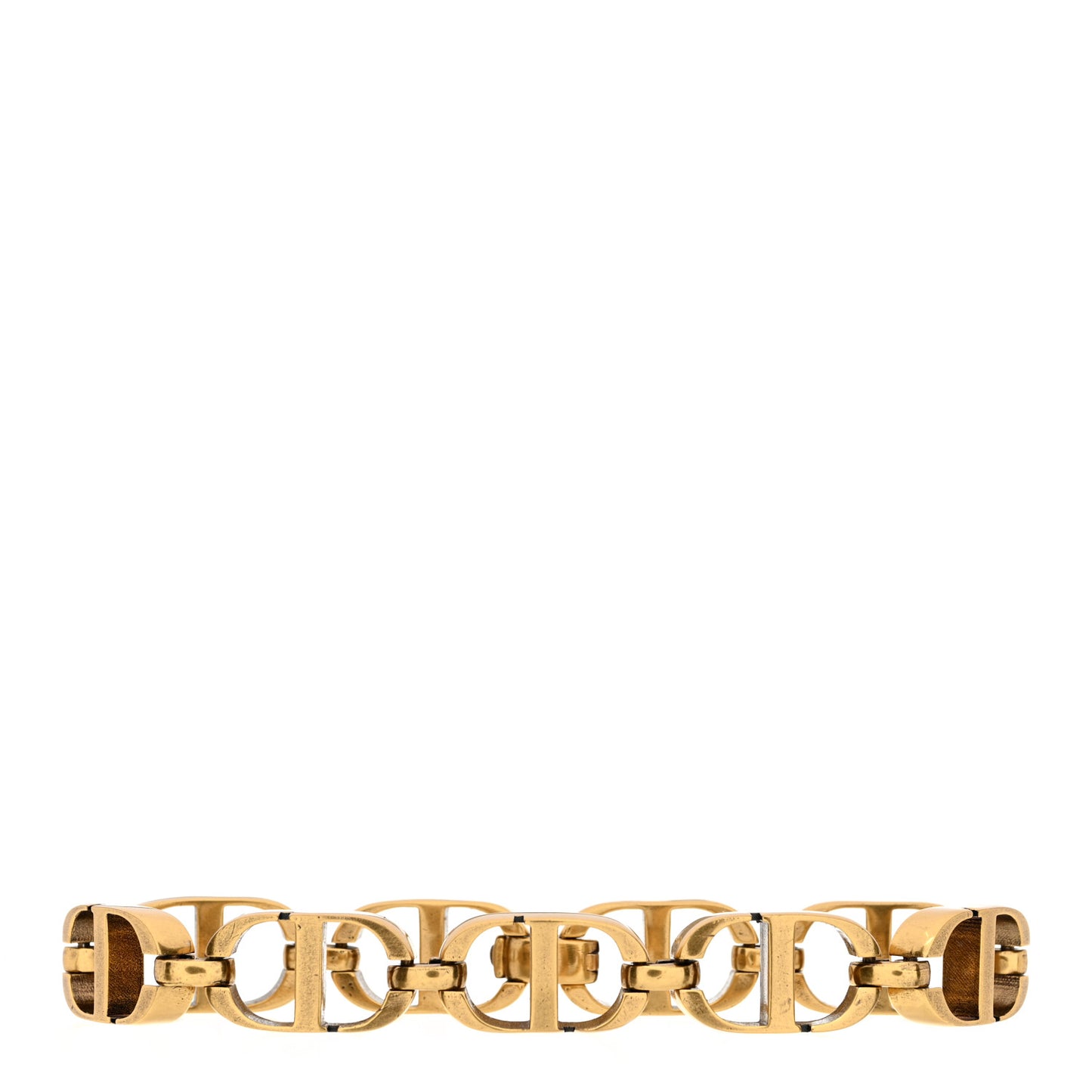 Metal CD Chain Bracelet Gold