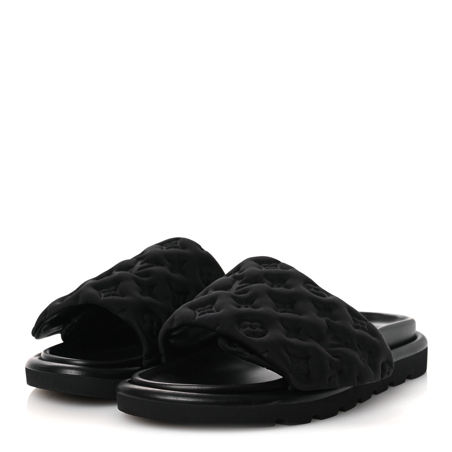 Louis Vuitton Technical Fabric Embossed Monogram Pool Pillow Comfort Mules 41 Black 4 of 11