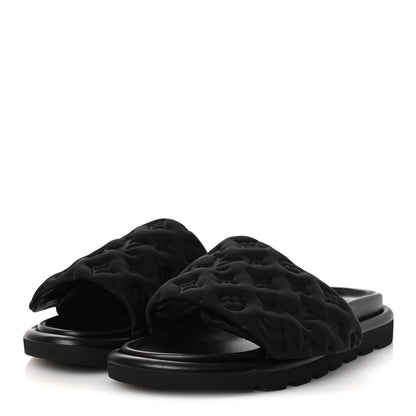 Louis Vuitton Technical Fabric Embossed Monogram Pool Pillow Comfort Mules 41 Black 4 of 11