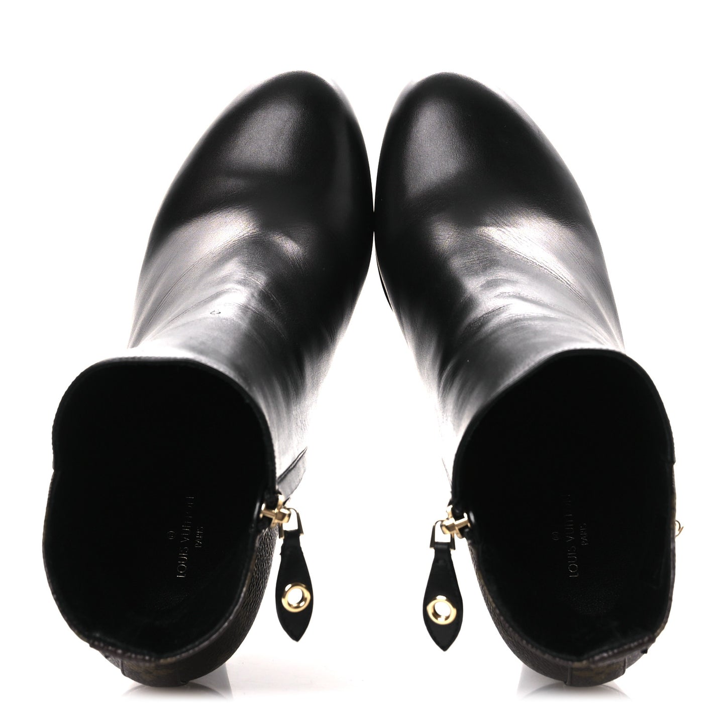 Calfskin Monogram Afterglow Platform Ankle Boots 39.5 Black