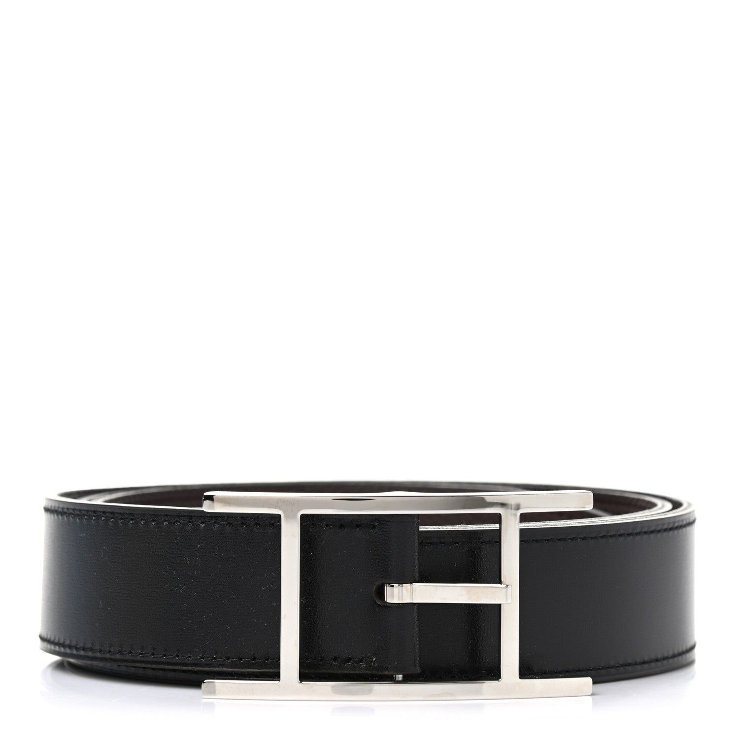 Hermes Box Togo 32mm Hapi Belt 95 Black Prune 1 of 5