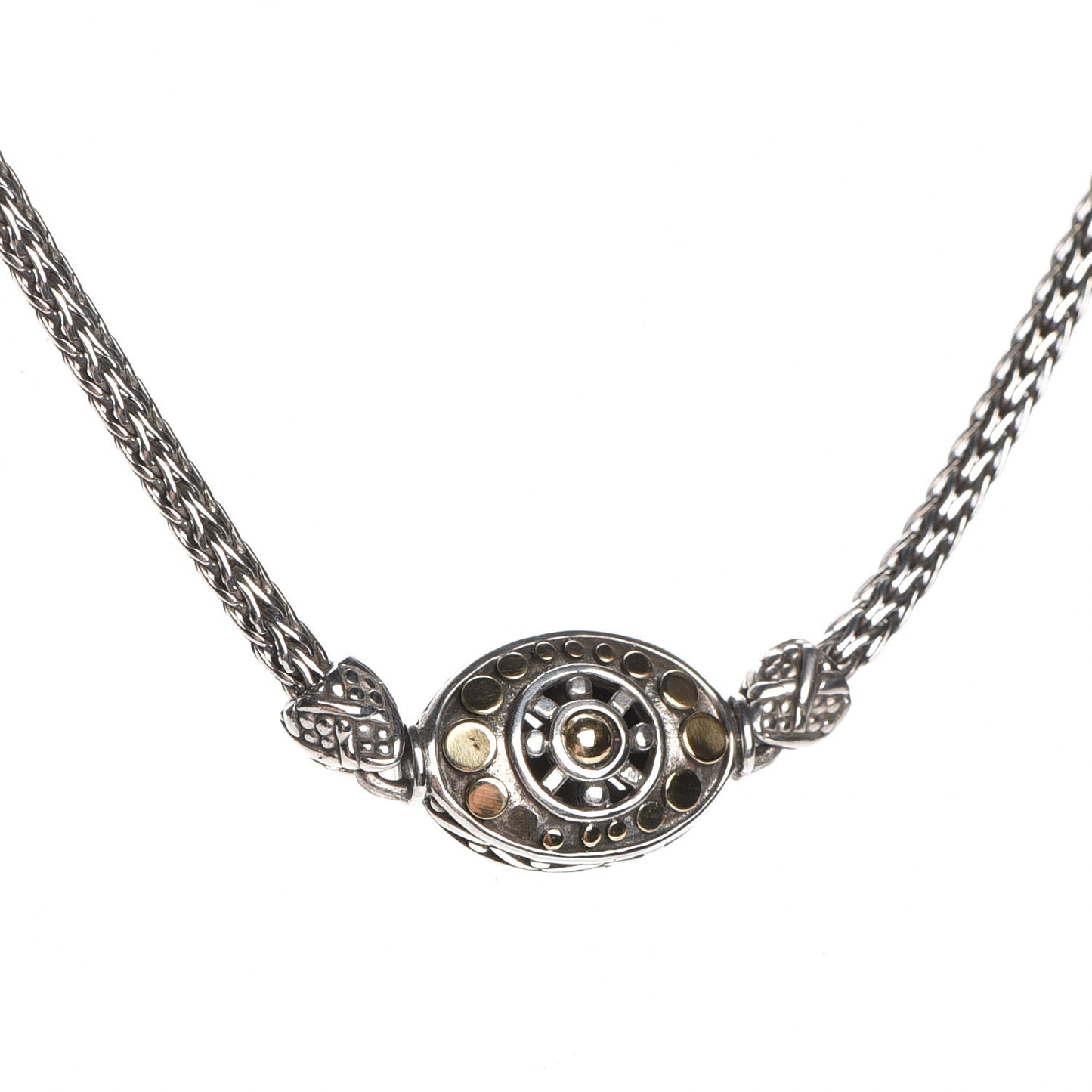 Sterling Silver 18K Yellow Gold Jaisalmer Oval Station Necklace