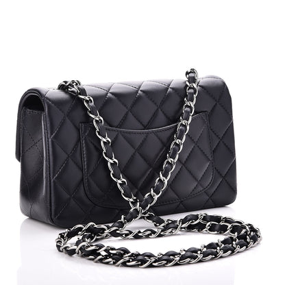 Chanel Lambskin Quilted Mini Rectangular Flap Dark Navy Blue 3 of 7
