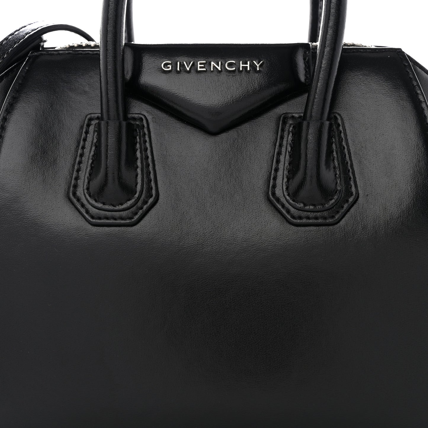 Shiny Lord Calfskin Mini Antigona Black