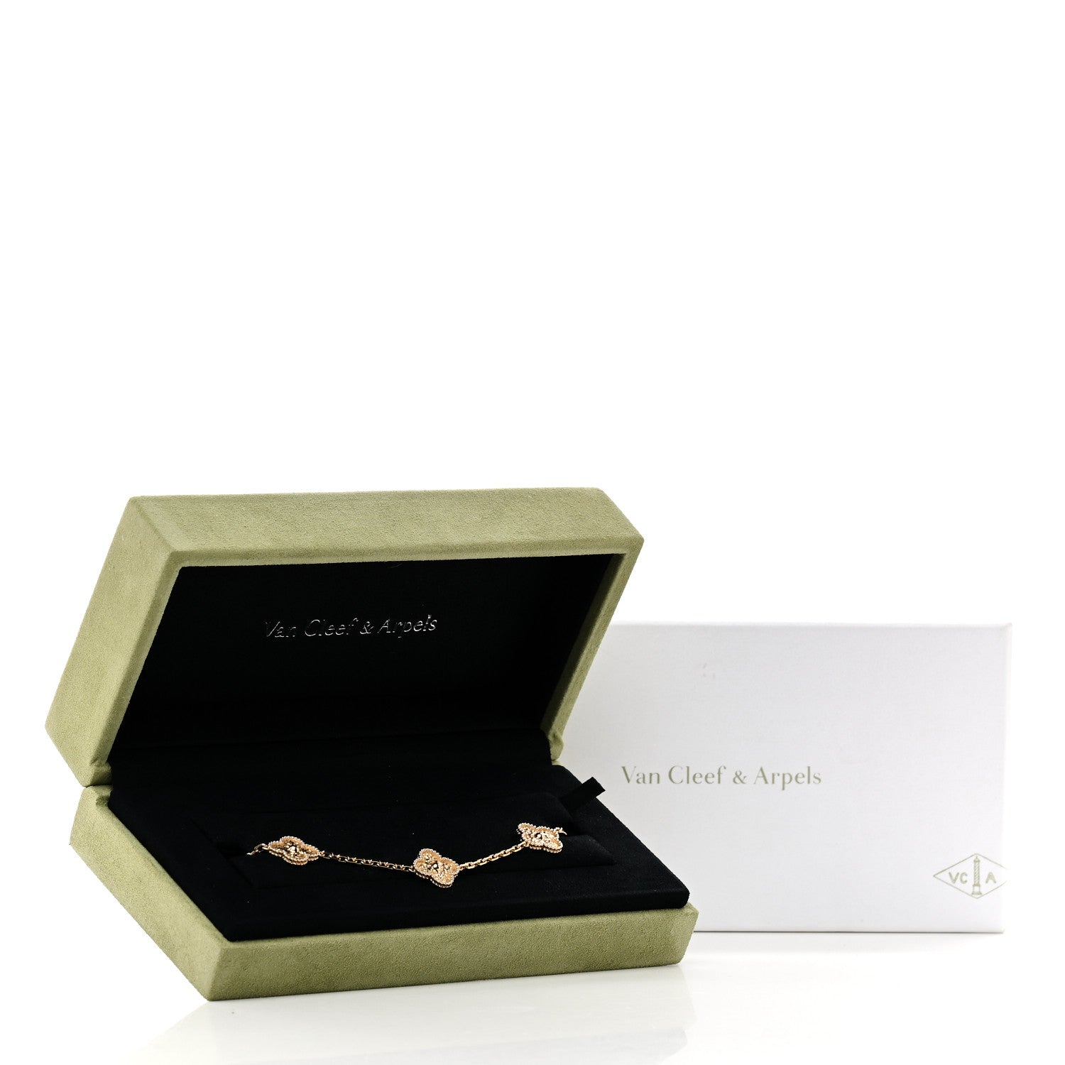 Van Cleef & Arpels 18K Yellow Gold 5 Motifs Vintage Alhambra Bracelet 2 of 6