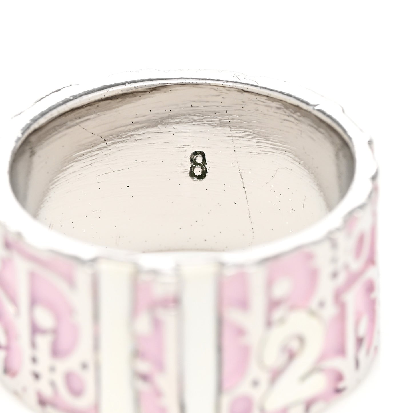 Silver Logo Ring 57 8 Pink