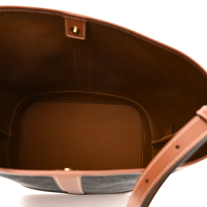 Celine Triomphe Canvas Calfskin Medium Bucket Bag Tan 5 of 11