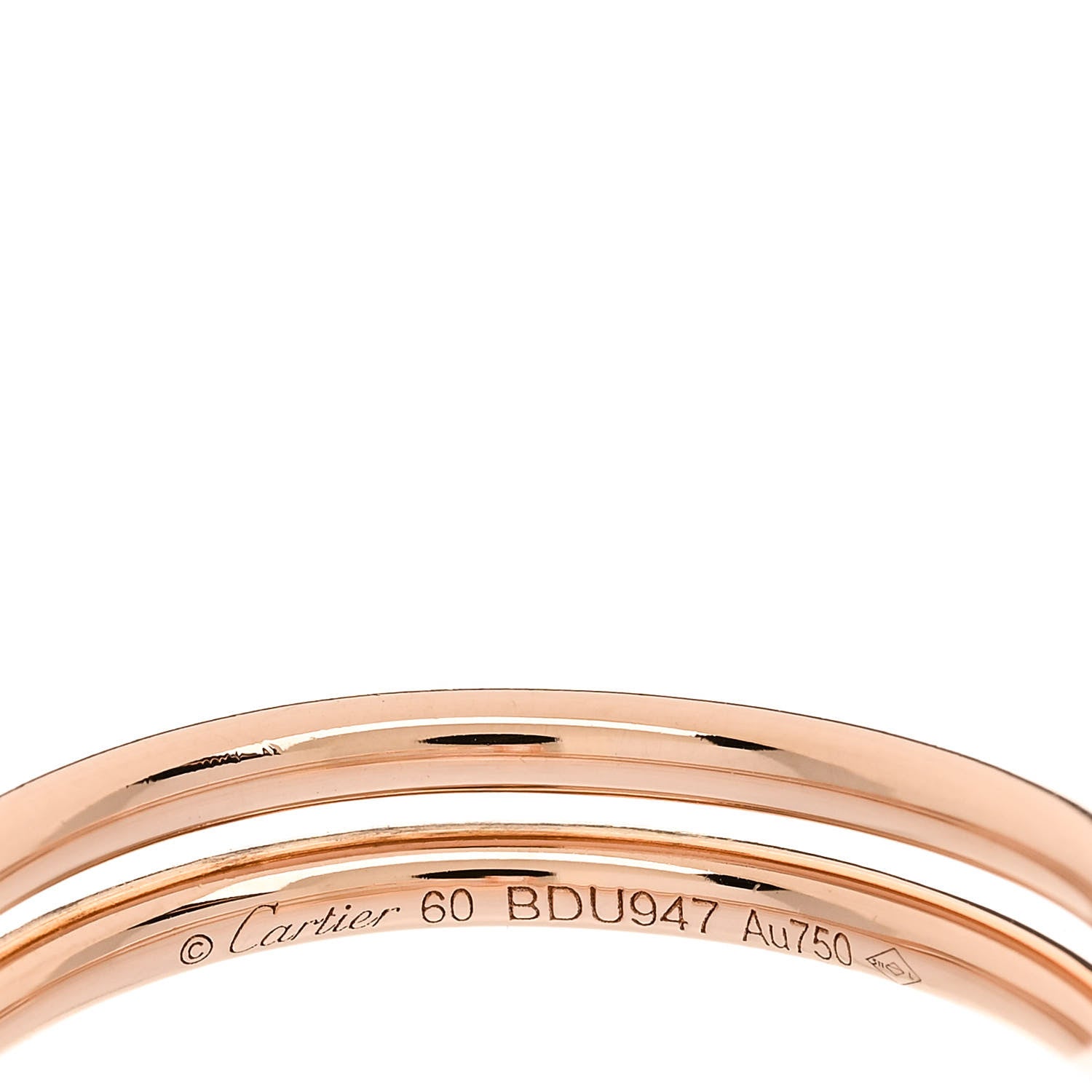 Cartier 18K Pink Gold Diamond Double Juste Un Clou Paved Ring 60 9 4 of 4
