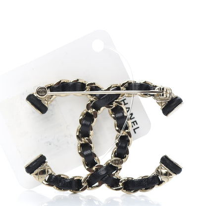 Chanel Lambskin Chain CC Brooch Black Gold 2 of 5