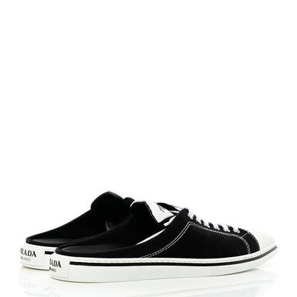 Prada Nylon Gabardine Point-Toe Sneaker Mules 40 Black 7 of 18