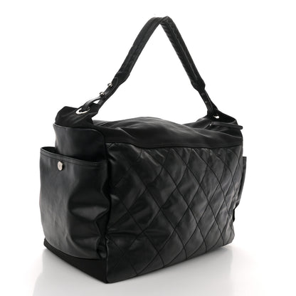 Chanel Coated Canvas Stitched XL Paris Biarritz Tote Black 4 of 11