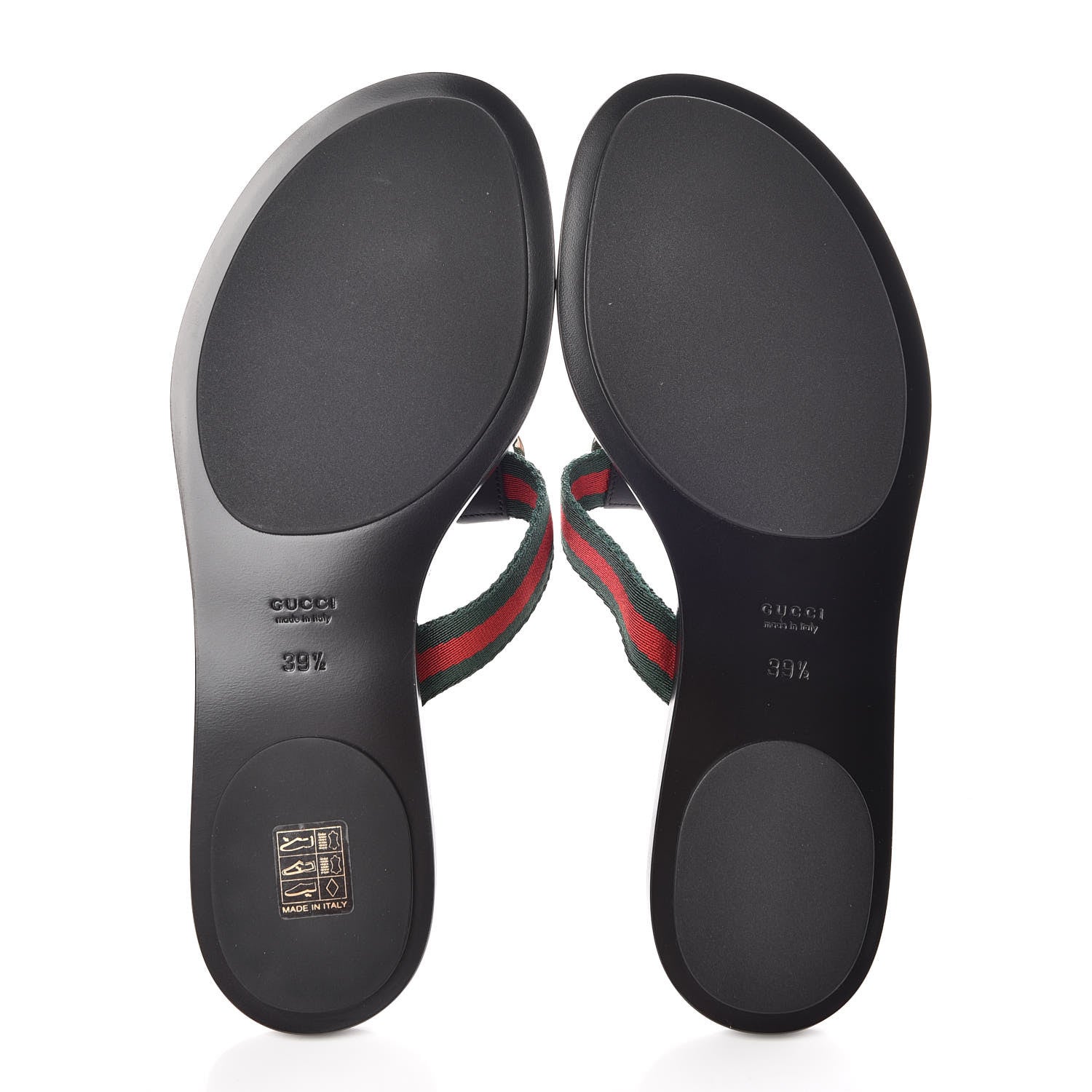 Gucci Nylon Guccissima Web Womens Thong Sandals 39.5 Green Red Black 5 of 8