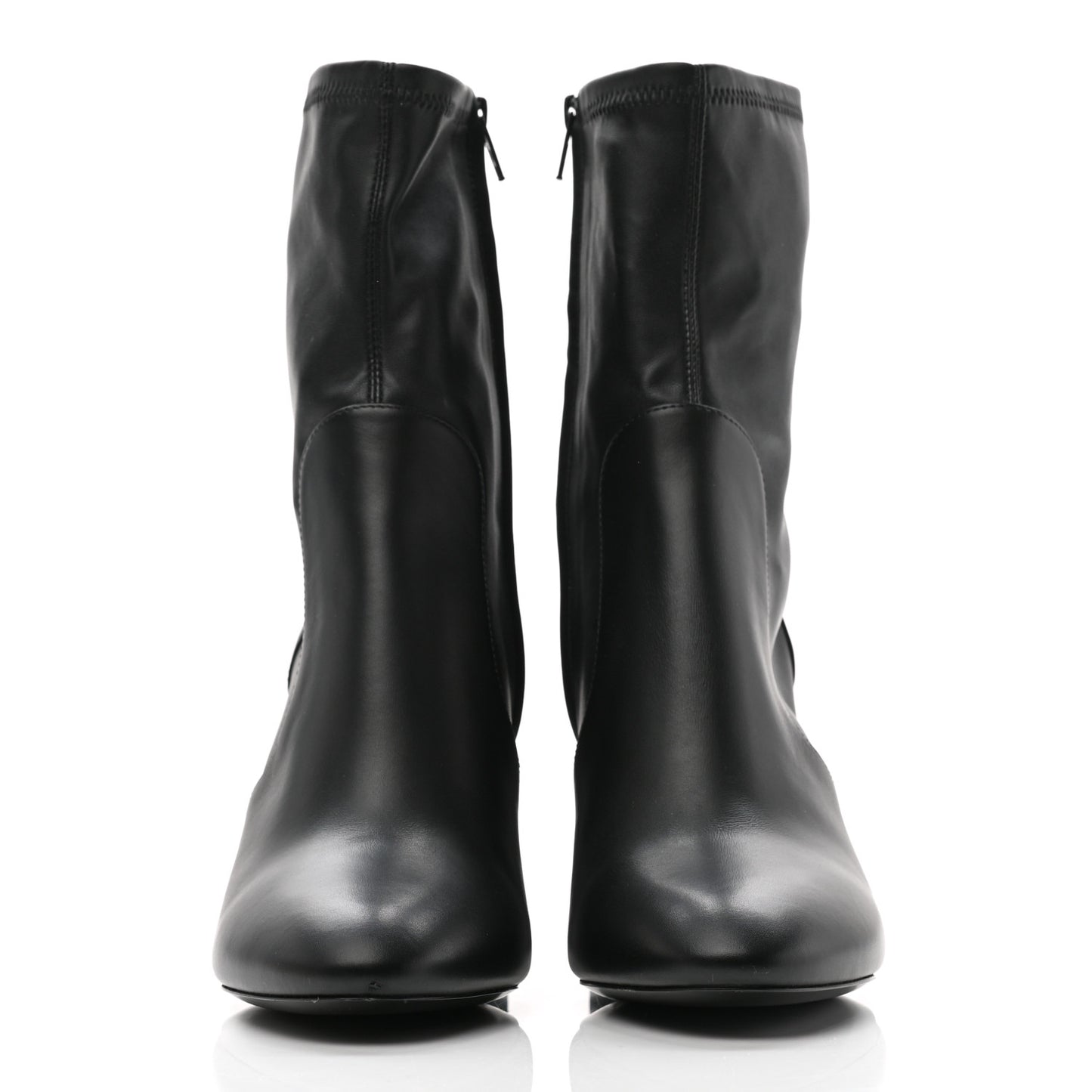 Calfskin Silhouette Ankle Boots 39.5 Black