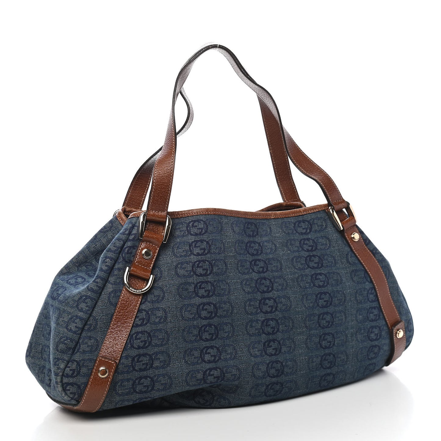 Denim GG Medium Abbey Shoulder Bag Blue