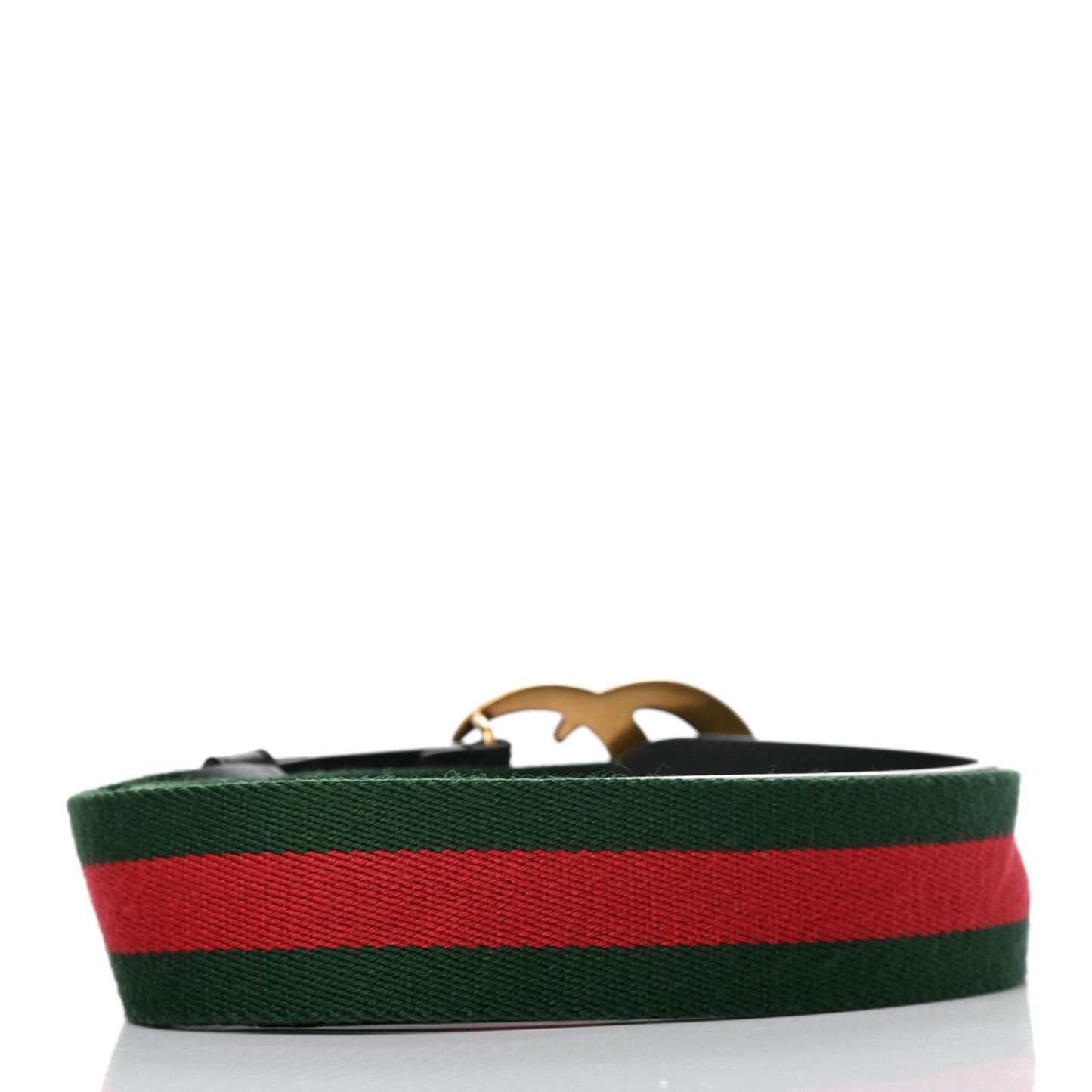 Nylon Calfskin Double G Web 40mm Belt 80 32 Green Red Black