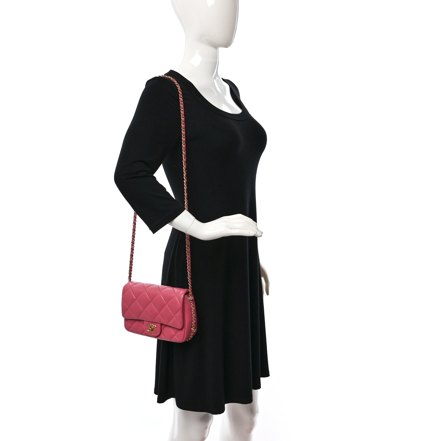Lambskin Quilted CC Small Dynasty Flap Pink