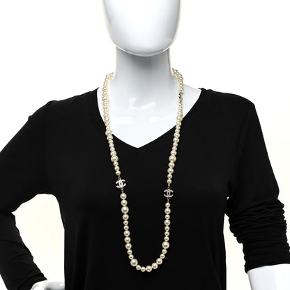 Chanel Graduated Pearl CC Long Necklace Gold 2 of 5