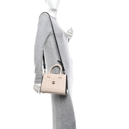 Chanel Grained Calfskin Mini Bi-Color Neo Executive Shopper Tote Beige Black 2 of 11