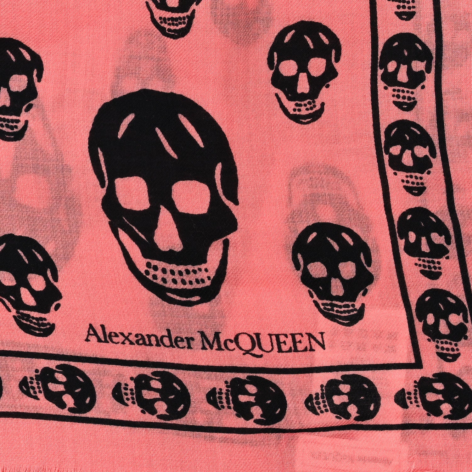 Alexander McQueen Silk Chiffon Skull Scarf Pink 2 of 3