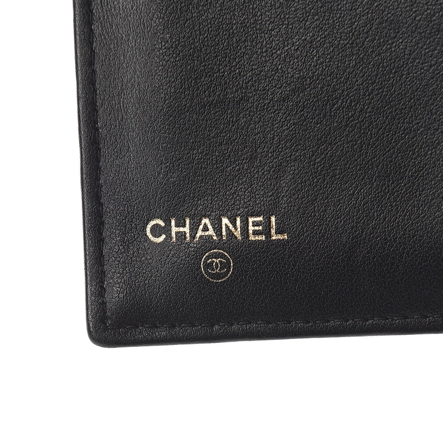 Chanel Goatskin Stitched Small Golden CC Flap Wallet Black 5 of 7