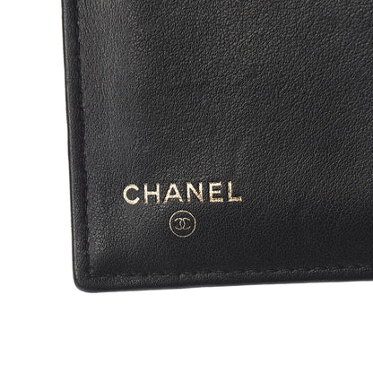 Chanel Goatskin Stitched Small Golden CC Flap Wallet Black 5 of 7