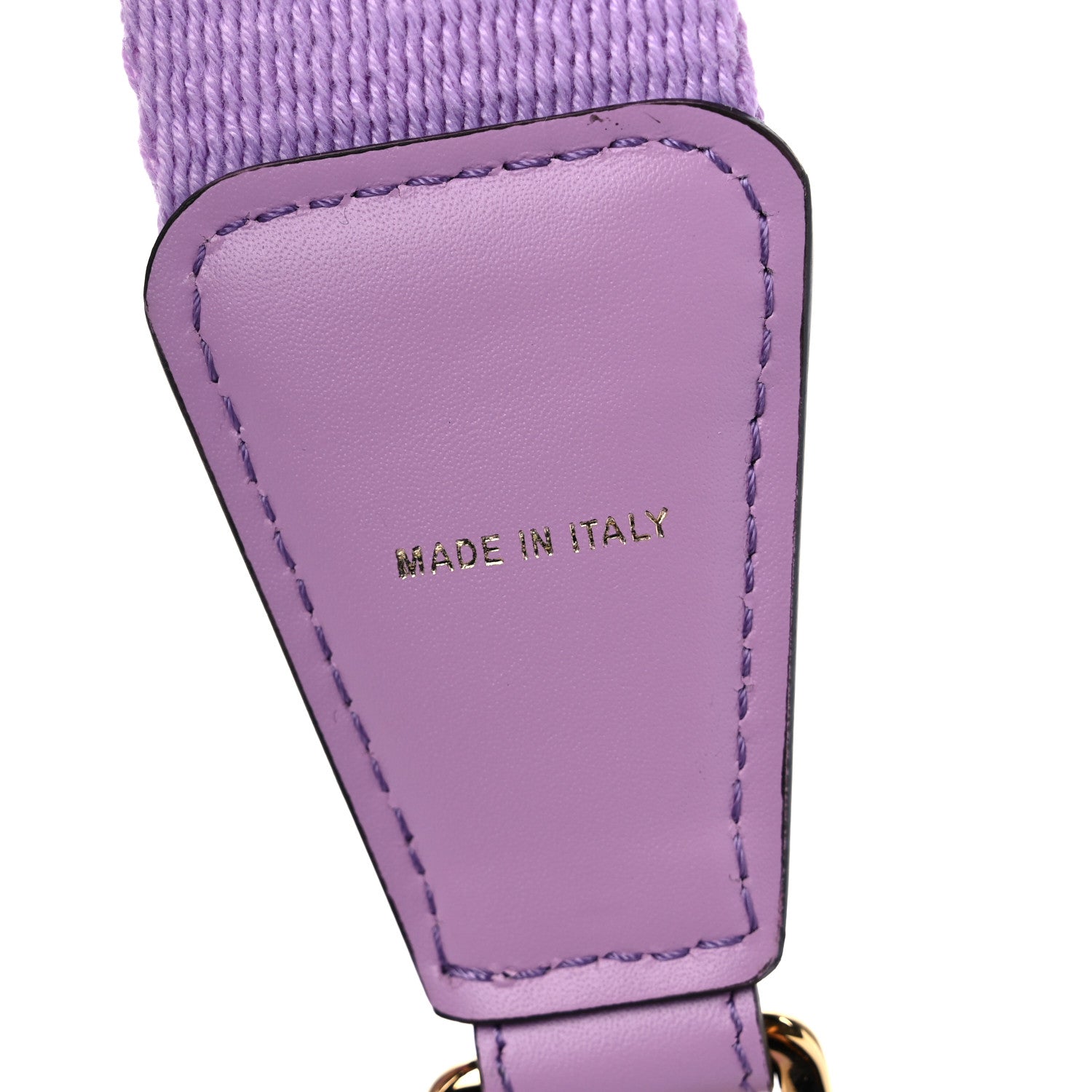 Fendi Jacquard Ribbon Vitello King FF Bi-Color Intreccio Adjustable Strap You Violetta Crema 5 of 5