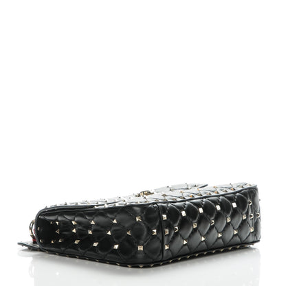 Valentino Garavani Lambskin Medium Rockstud Spike Shoulder Bag Black 4 of 6