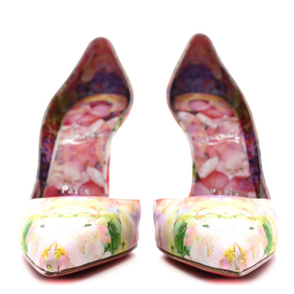 Christian Louboutin Crepe Satin Iriza 100 Blooming Floral Pumps 37 Multicolor 2 of 8