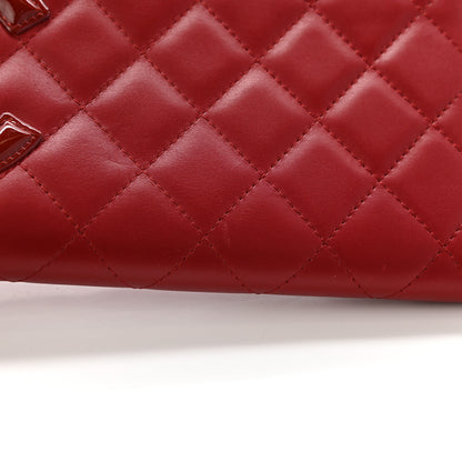 Chanel Calfskin Quilted Cambon Zip Around Organizer Wallet Red 10 of 14
