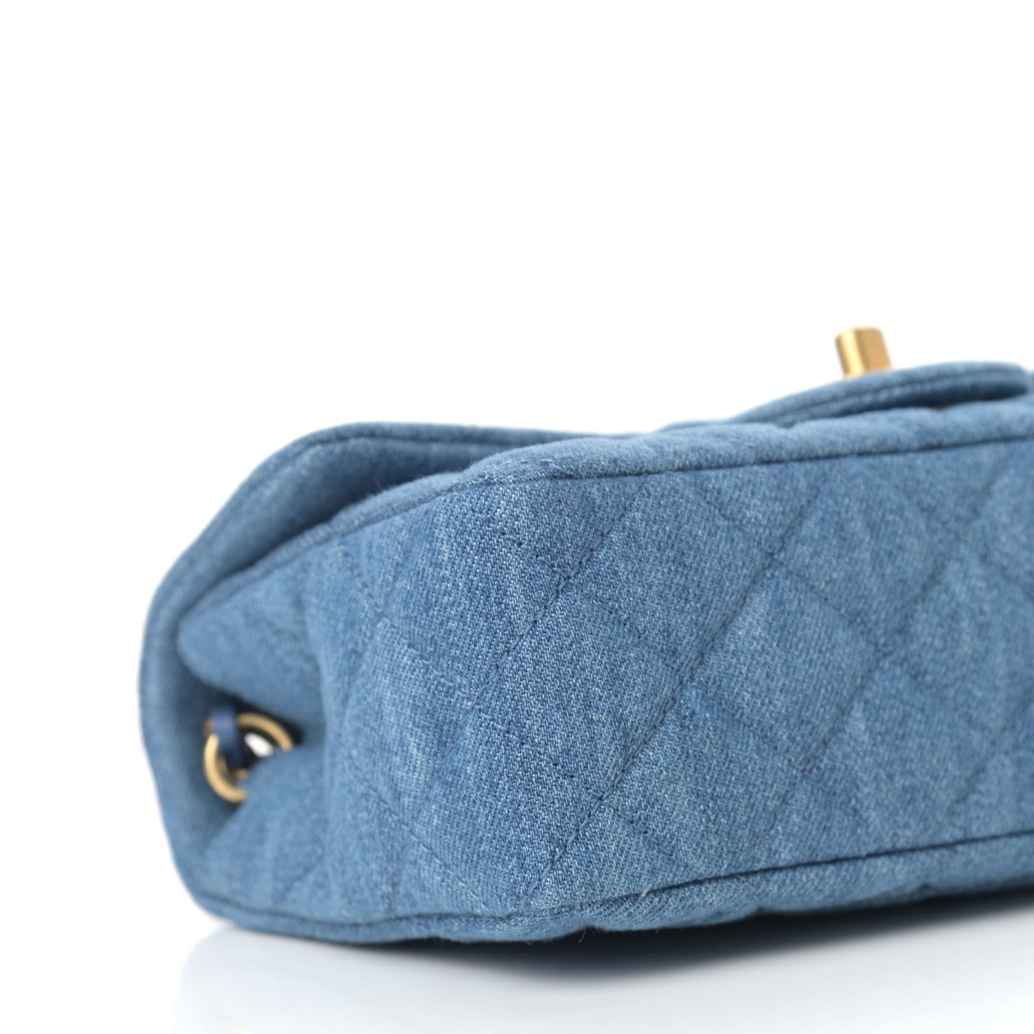 Chanel Denim Quilted Mini Pearl Crush Rectangular Flap Blue 8 of 9