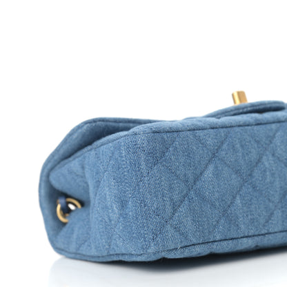 Chanel Denim Quilted Mini Pearl Crush Rectangular Flap Blue 8 of 9