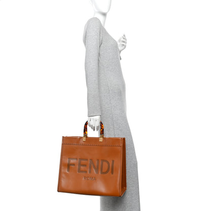 Fendi Vitello King Plexiglass Large Fendi Sunshine Shopper Tote Cuoio 2 of 10