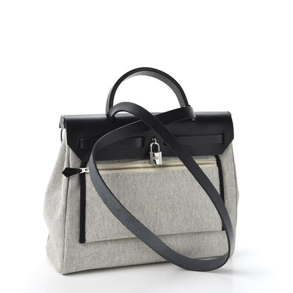 Hermes Vache Hunter Toile Pegase Pop Herbag Zip Retourne 31 PM Bleu Indigo 2 of 9
