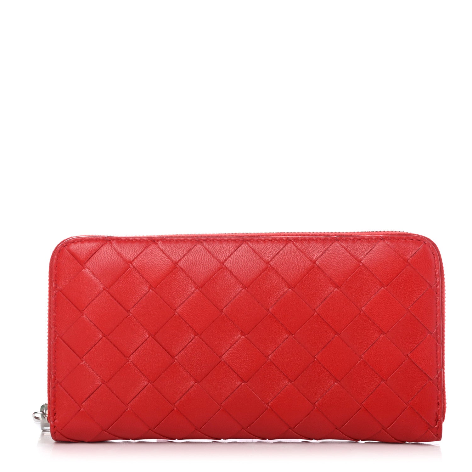 Bottega Veneta Nappa Intrecciato Zip Around Wallet Red 2 of 8