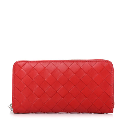 Bottega Veneta Nappa Intrecciato Zip Around Wallet Red 2 of 8