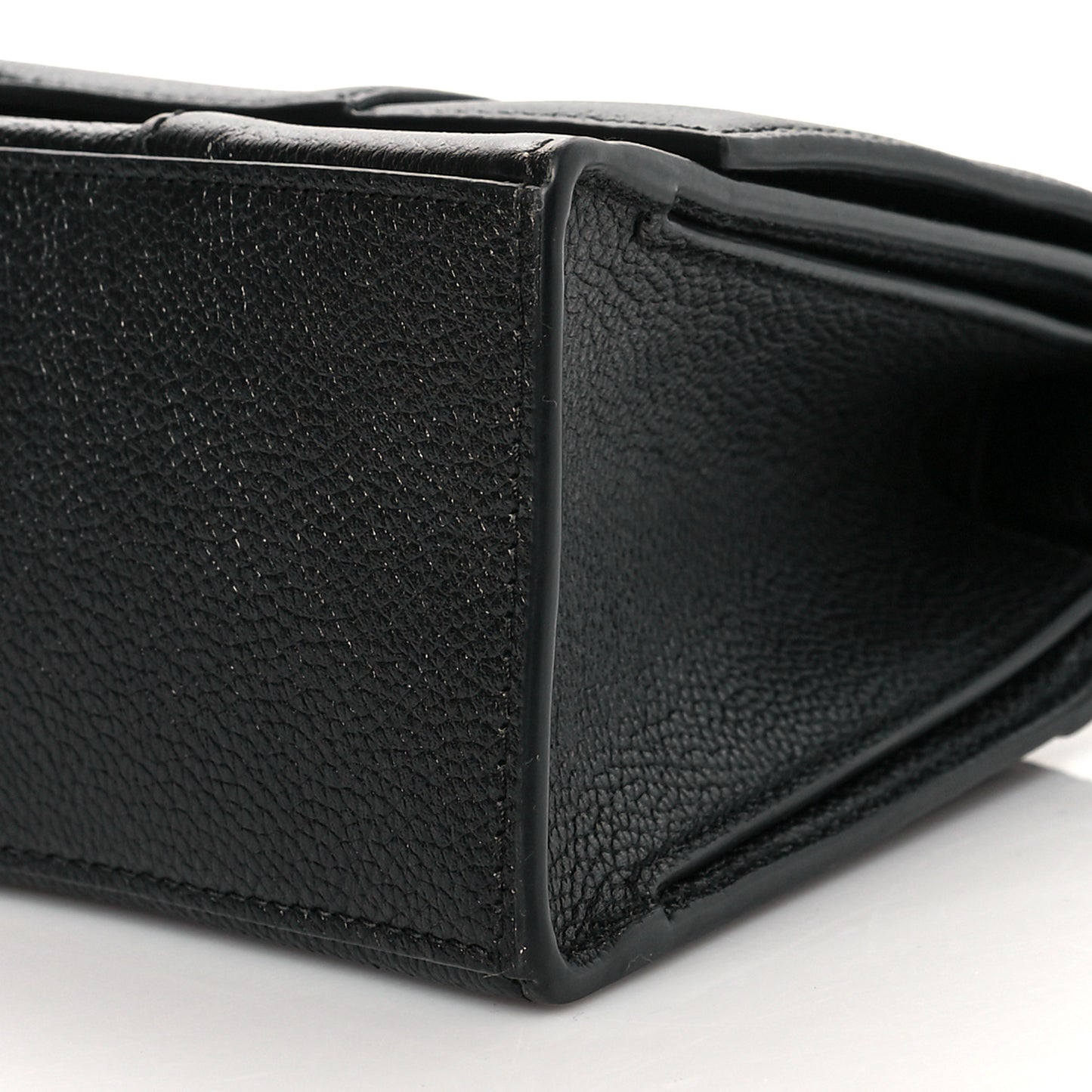 Grained Calfskin Small Hourglass Sling Shoulder Bag Black