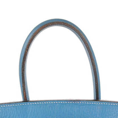 Hermes Taurillon Clemence Birkin 35 Blue Jean 25 of 33