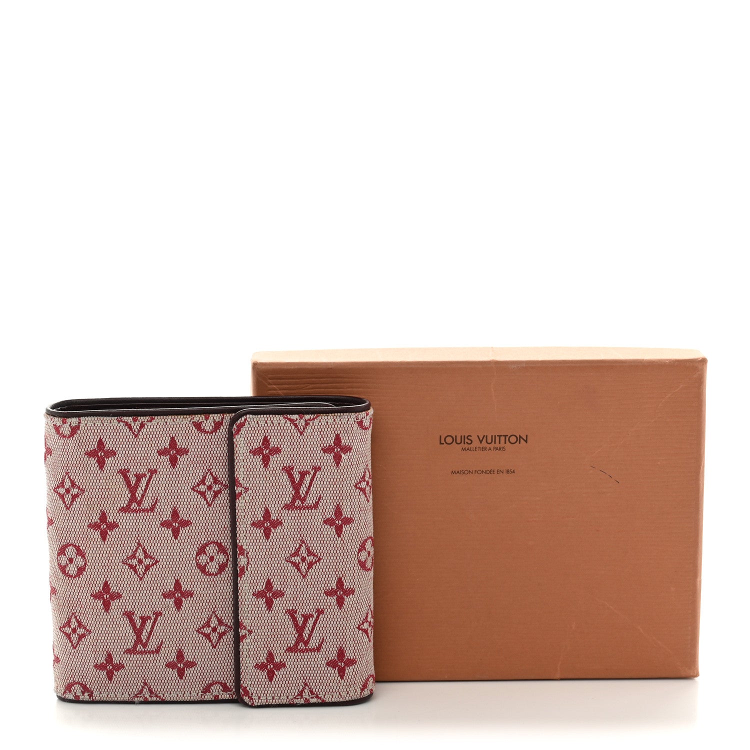 Louis Vuitton Mini Monogram Lin Compact Wallet Cherry 9 of 9