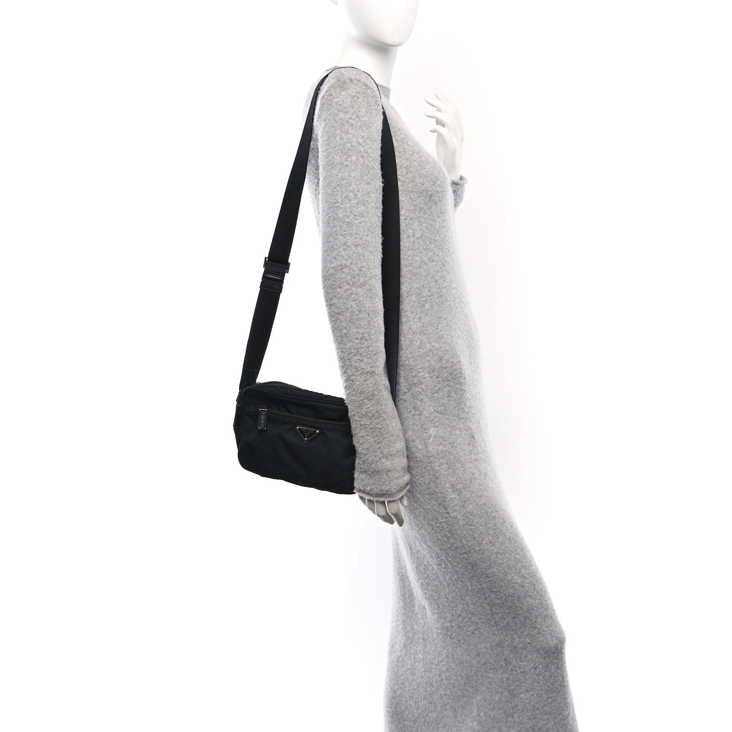 Prada Tessuto Nylon Triangle Shoulder Bag Black 1738633 – FASHIONPHILE