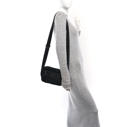 Prada Tessuto Nylon Triangle Shoulder Bag Black 2 of 13