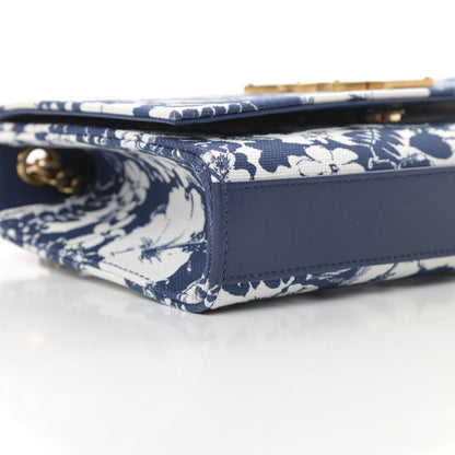 Saint Laurent Canvas Small Monogram Hibiscus Print Kate Satchel Blue 9 of 10