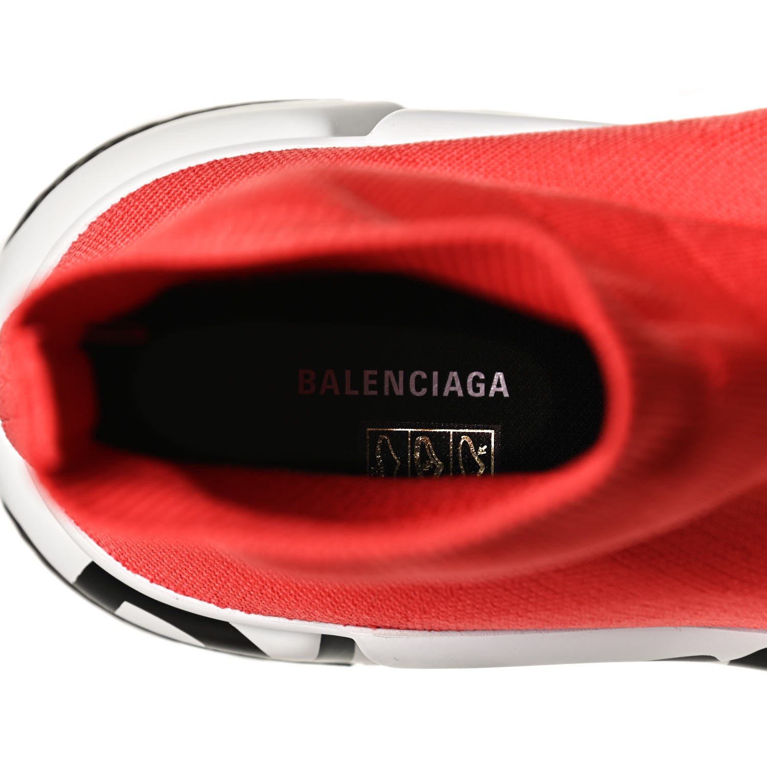 Balenciaga Neoprene Knit Mens Speed Graffiti Sneakers 44 Red White Black 9 of 11