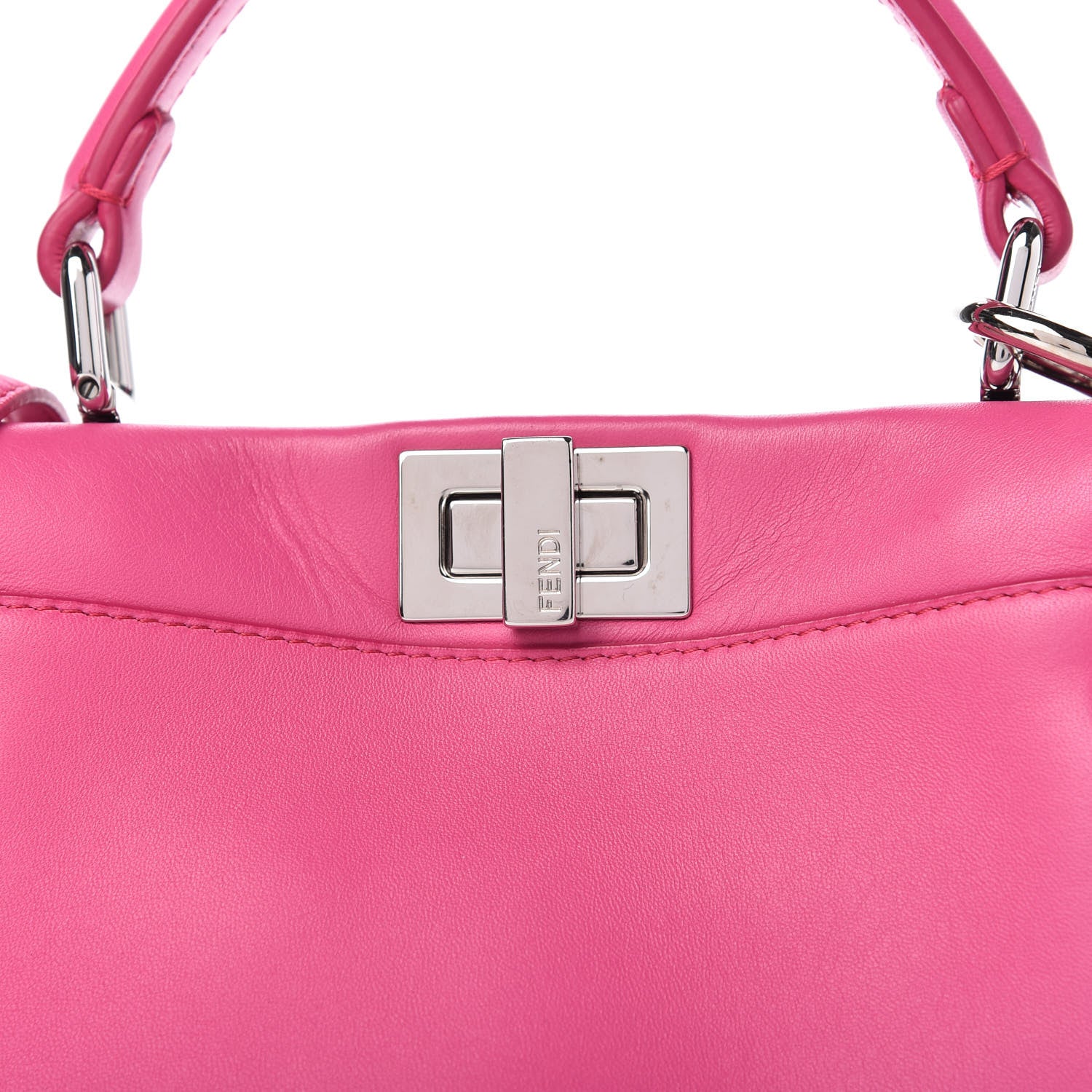 Fendi Nappa Lace Up Mini Peekaboo Iconic Satchel Geranio 9 of 9