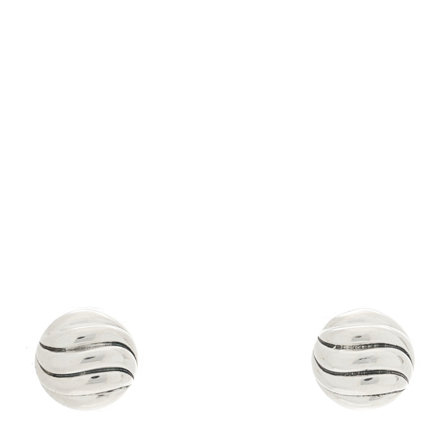 David Yurman Sterling Silver 8mm Sculpted Cable Stud Earrings 1 of 4