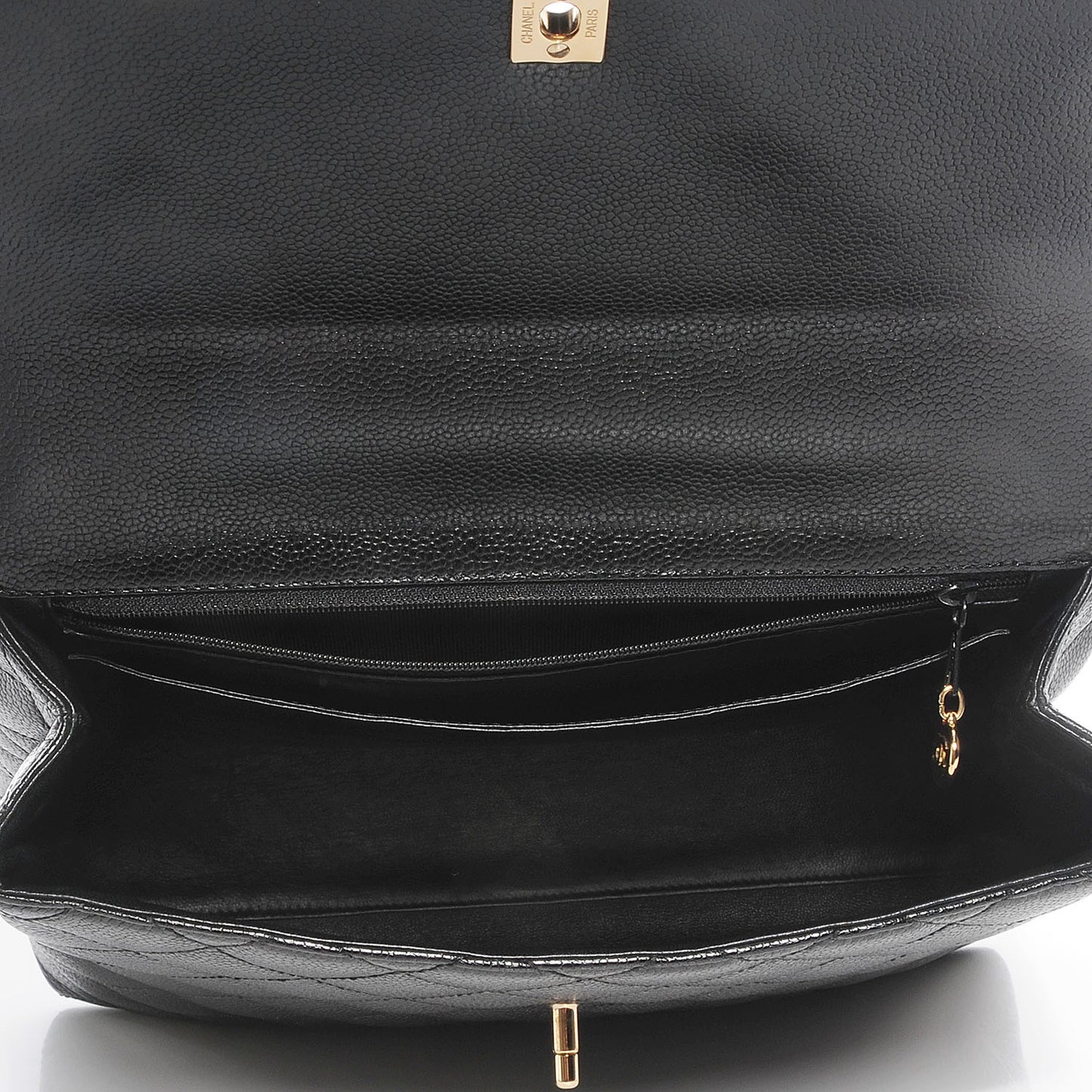 Caviar Kelly Jumbo Flap Bag Black