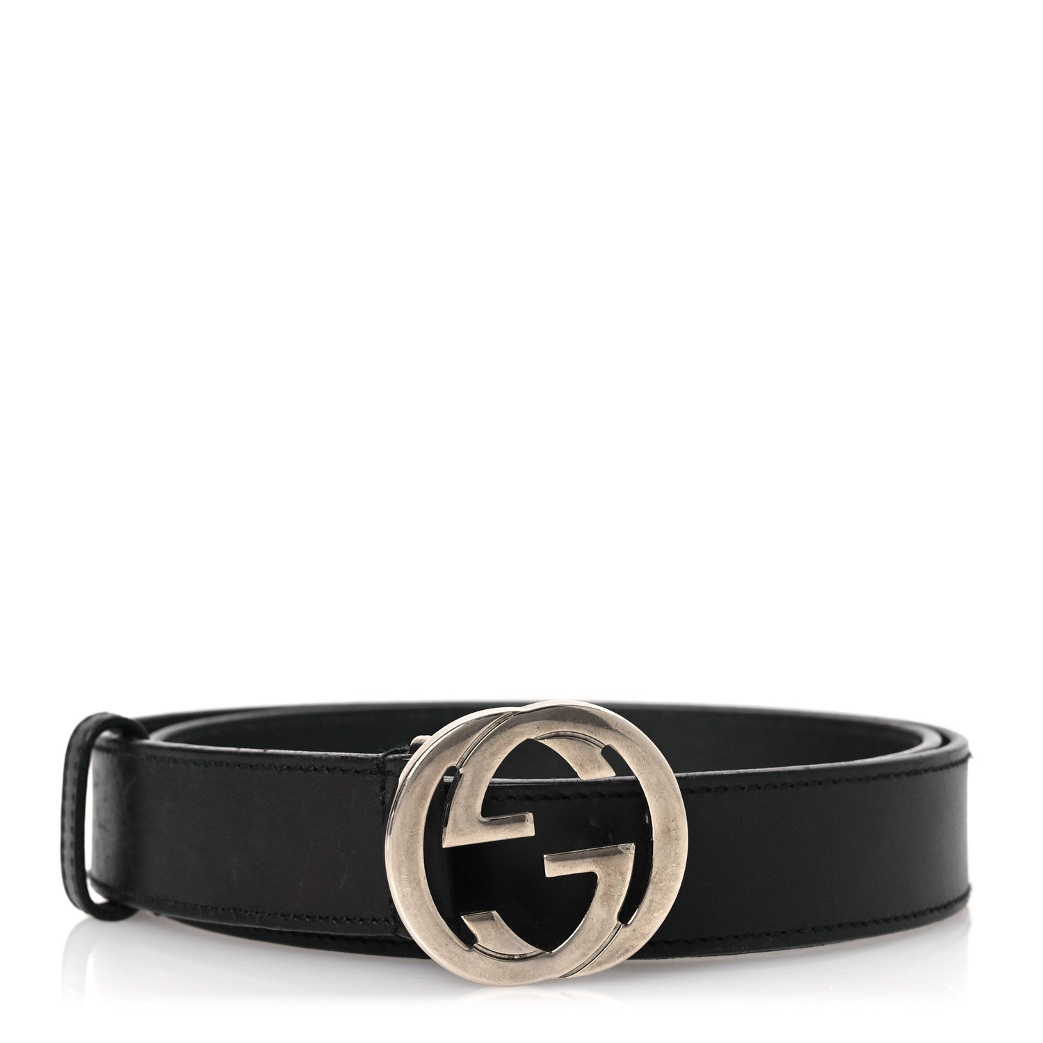 Gucci Calfskin Interlocking G Belt 85 34 Black 1 of 8