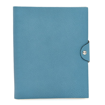 Hermes Togo Ulysse MM Notebook Cover Blue Jean 1 of 7